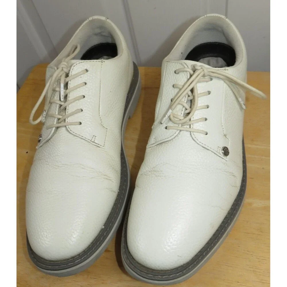G/FORE Gallivanter Pebble Leather Men’s Golf Shoes Size 11.5 White/Gray